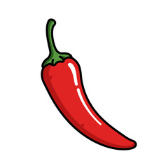 Flat Color Vector Set of Fresh Fruits and Vegetables on White Background