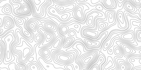 Topographic map backdrop. Conditional geography scheme and the terrain path. Abstract modern white and black topographic contour map wavy line,