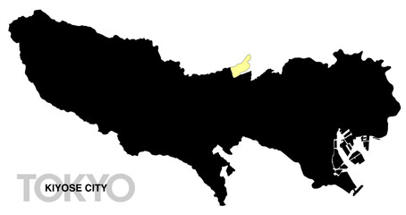 Obraz premium 東京都清瀬市の位置地図 境界線無_2