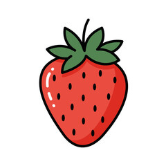 Flat Color Vector Set of Fresh Fruits and Vegetables on White Background