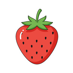 Flat Color Vector Set of Fresh Fruits and Vegetables on White Background