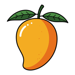 Flat Color Vector Set of Fresh Fruits and Vegetables on White Background