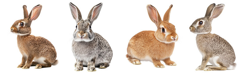 Fototapeta premium Sticker pack with different rabbits