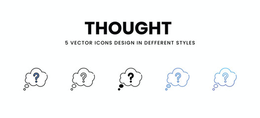 Thought  vector icons set stock illustration