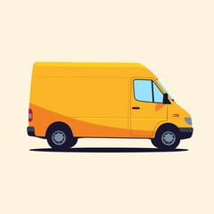 Bright delivery van illustration for logistics and transportation concept