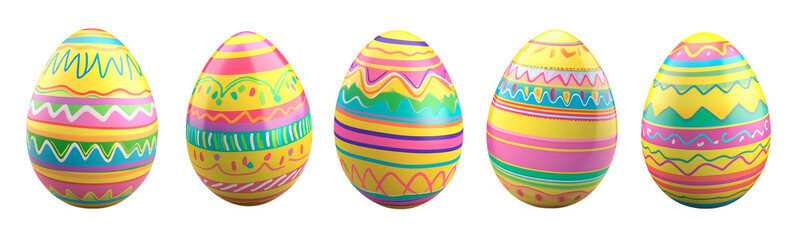 Colorful bright Easter eggs collection clipart