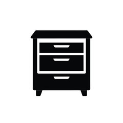 a compact drawer for documents black silhouette on white background