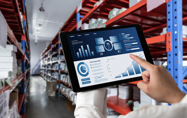 Business data dashboard provide business intelligence analytic for marketing strategy planning snugly with big data set to analyze customer demands and foreseeing business future