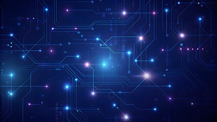 Obraz premium Abstract technology and science background. Mesh or network with lines and geometric shapes