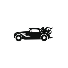 hotrod cars silhouette on white background