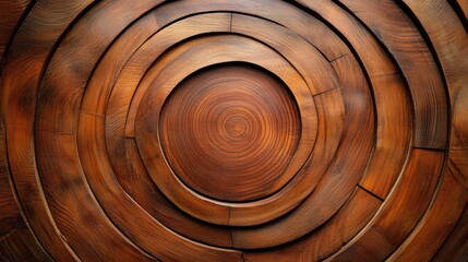 Stacked wooden logs background with deep tree ring details