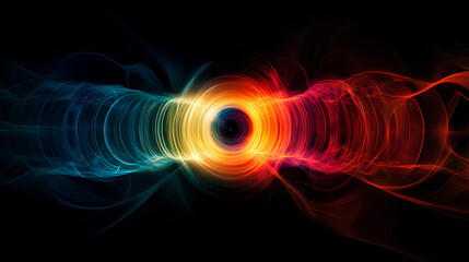 illustration image of ultrasonic waves dark background
