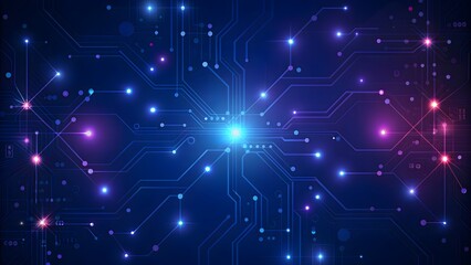 Abstract technology and science background. Mesh or network with lines and geometric shapes
