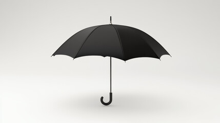 Black umbrella mockup. Realistic isolated open parasol view template for branding. Mock up design for rain weather protection object. Outdoor accessory advertising or presentation for autumn season