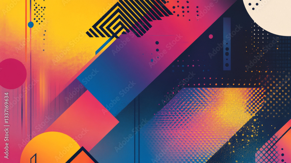 Poster abstract template geometric flyer with color squares. design element