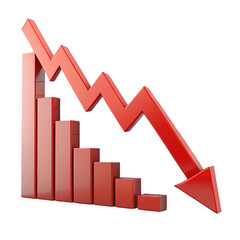 business graph with red arrow