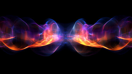 Fototapeta premium illustration image of ultrasonic waves dark background