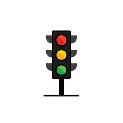 traffic control light on white background