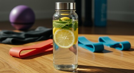 Hydration with Lemon and Mint Infused Water for Active Lifestyle