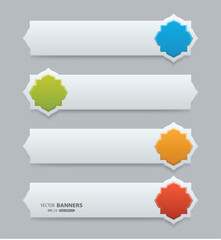 Set of colorful banners template with arabesque element