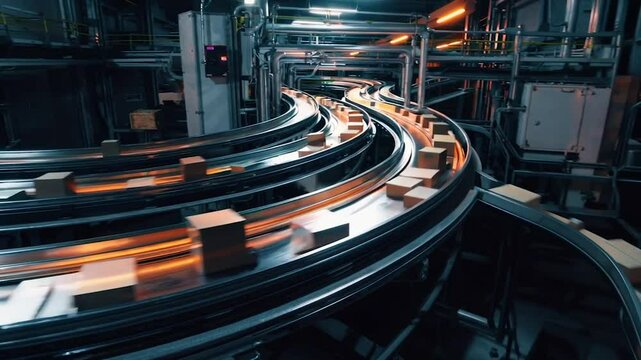 conveyor belt in the factory