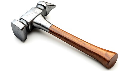 Vintage Hammer on White Background 3D Illustration..