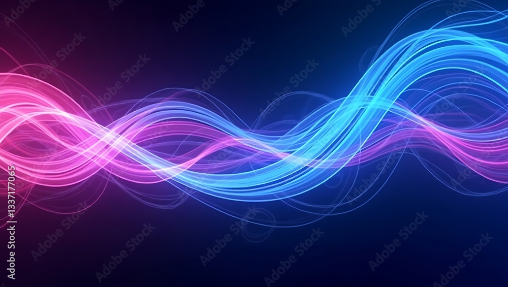 Poster abstract vibrant design featuring dynamic glowing lines. generative ai.