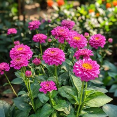 Vivid Pink Carnations in a Garden Setting