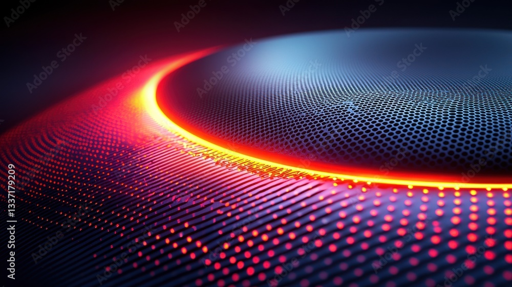 Poster abstract technology design showcasing a textured surface with glowing lines