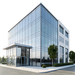 Obraz premium Modern Multi Story Hospital with Iconic Red Cross