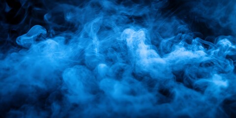Obraz premium Blue Smoke Swirls Dark Background