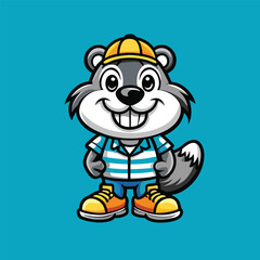 Obraz premium Charming Beaver Mascot Character with a C Logo Vector Illustration