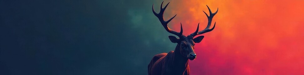 Naklejka premium Stylized ox head silhouette, bold lines, simple design , drawing, clean lines