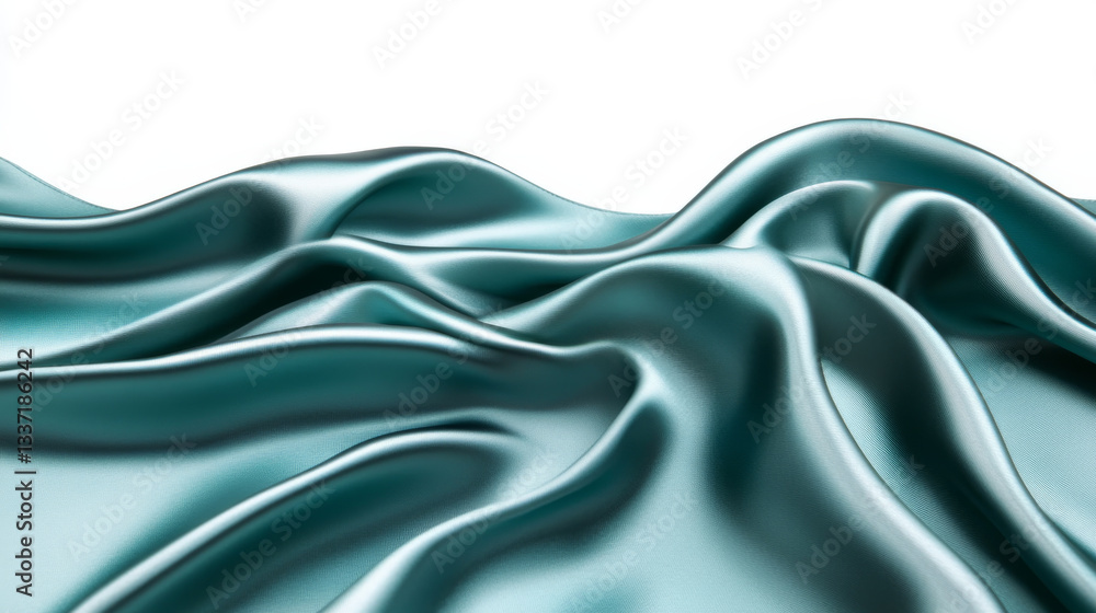 Poster abstract vector background with smooth shiny turquoise waves. may be used as packing