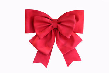 Red bow isolated on white background
