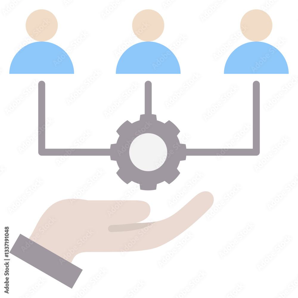 Poster resource allocation flat icon