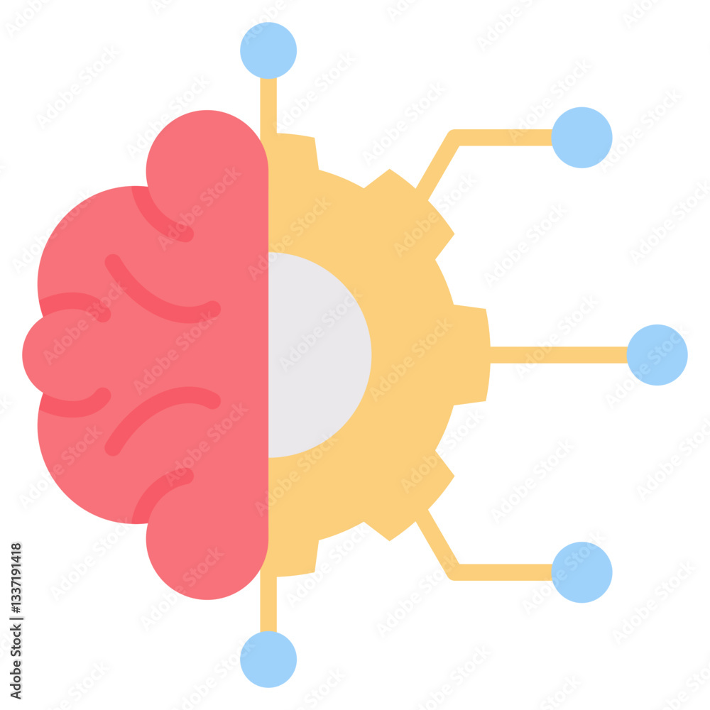 Poster machine learning flat icon