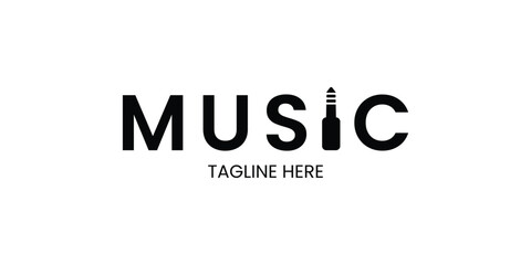 music logo typography design for your business music store