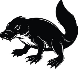 Obraz premium Platypus Silhouette Vector Illustration