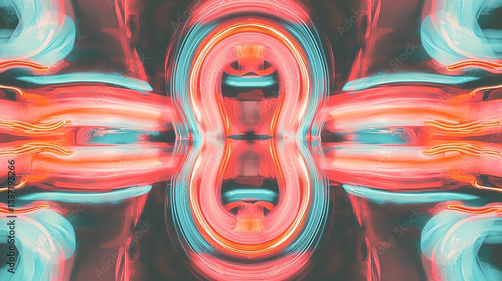Poster vibrant abstract background with dynamic light trails in vivid colors and shapes.