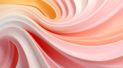 Beige and pink, waves in light colors, white, peach, orange, abstraction, background, color image, 3d, base, banner, no people, advertisement, ai