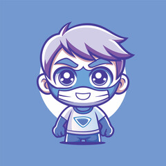 Fototapeta premium **** Adorable Cartoon Vector Character of Boy Wearing Mask