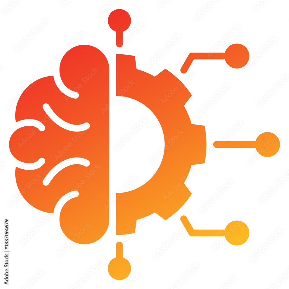 Poster Machine Learning Glyph Gradient Icon