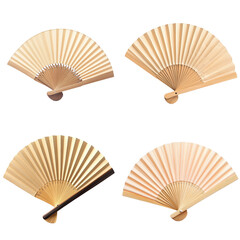 Minimalist Bamboo Folding Fan, Half Open 