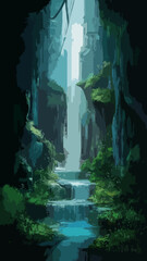 Waterfall in the nature 