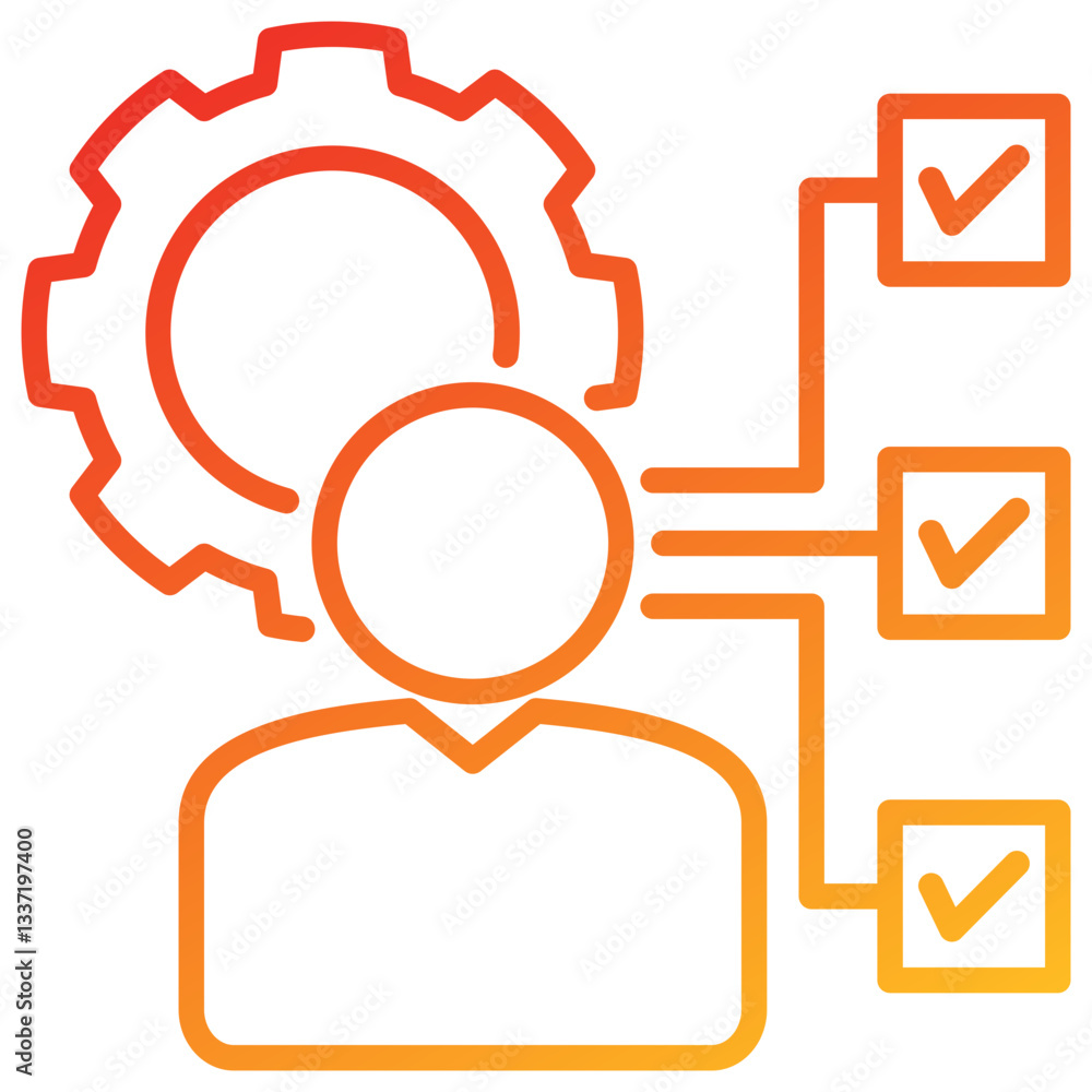 Poster competency line gradient icon