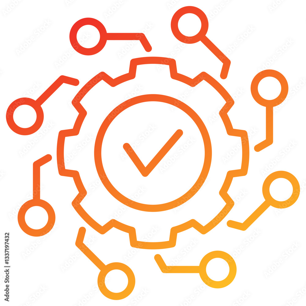 Poster transformation line gradient icon