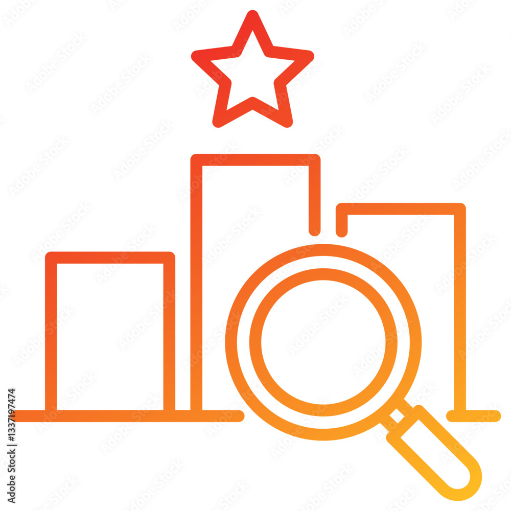 Poster competitive landscape line gradient icon