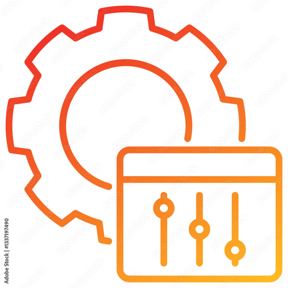 Poster Configuration Line Gradient Icon