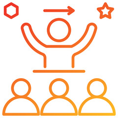 Leadership Line Gradient Icon